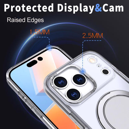 For iPhone 17 Pro Max 360-degree Rotating MagSafe Magnetic Holder Phone Case(Transparent) - iPhone 17 Pro Max Cases by buy2fix | Online Shopping UK | buy2fix