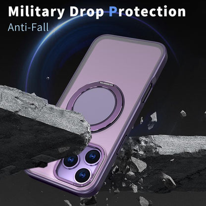 For iPhone 17 Pro Max 360-degree Rotating MagSafe Magnetic Holder Phone Case(Purple) - iPhone 17 Pro Max Cases by buy2fix | Online Shopping UK | buy2fix