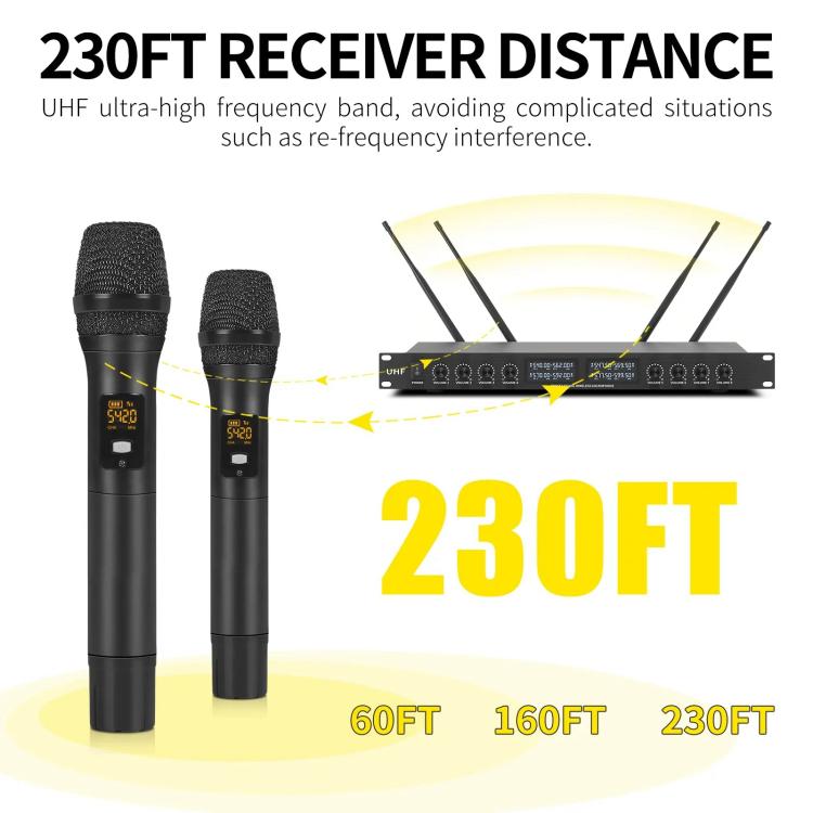 YT8 Wireless 8 Channel UHF Handheld Microphone for Stage Show 8 BodyPacks - Microphone by buy2fix | Online Shopping UK | buy2fix