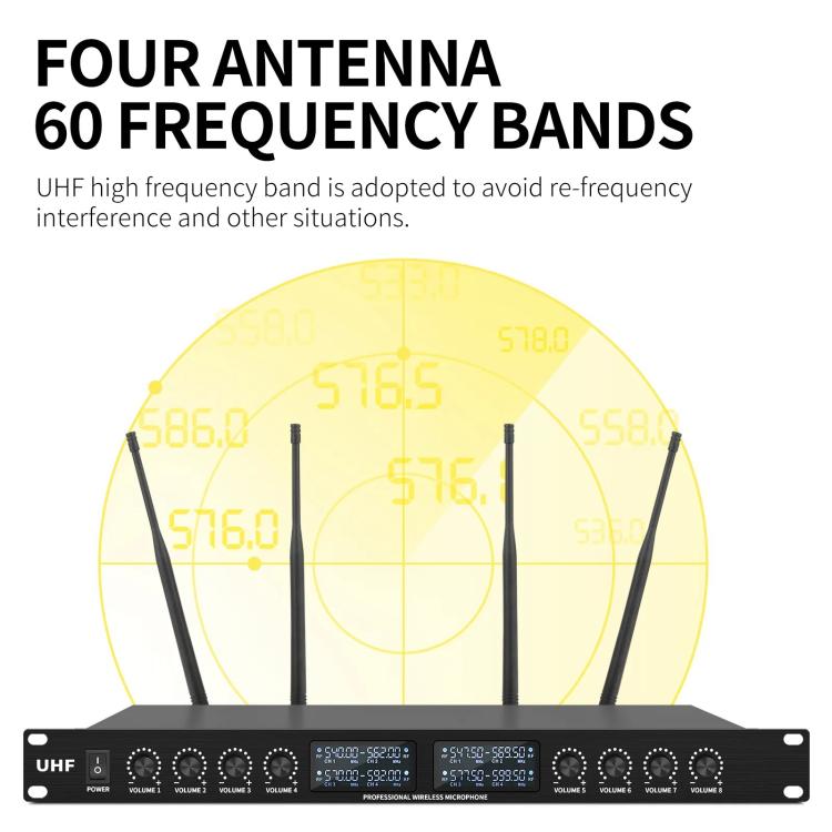 YT8 Wireless 8 Channel UHF Handheld Microphone for Stage Show 8 Gooseneck Microphones - Microphone by buy2fix | Online Shopping UK | buy2fix