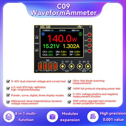 i2C C09 Charge Detection / Voltage Measurement Digital Waveform Ammeter, Model:With Expansion  Board - Test Tools by i2C | Online Shopping UK | buy2fix