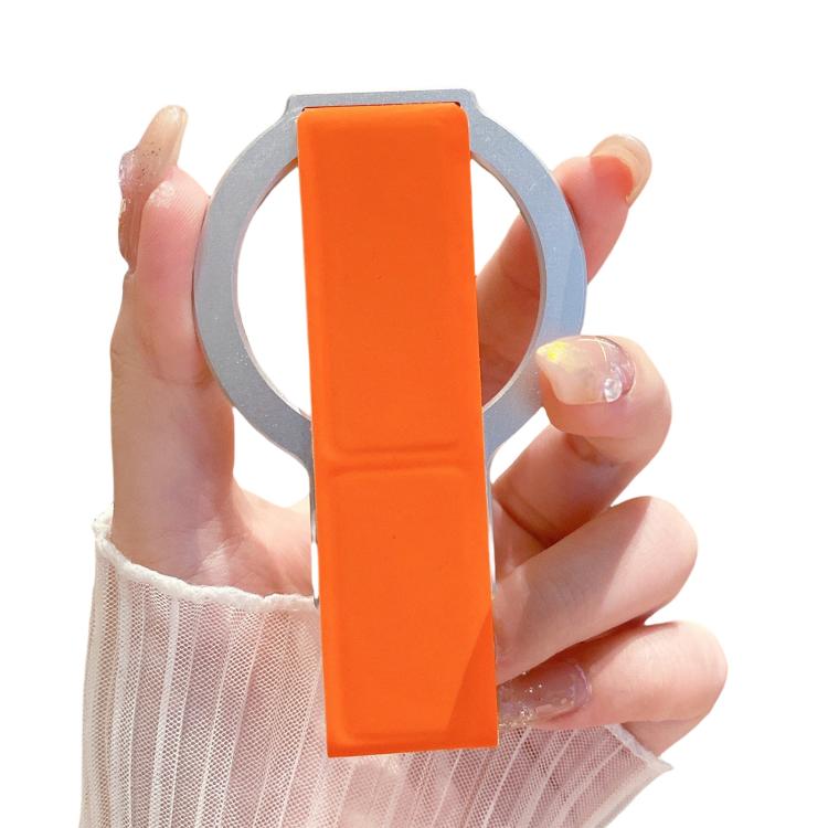 Leather Wristband Strong Magnetic Phone Holder(Orange+Silver) - Ring Holder by buy2fix | Online Shopping UK | buy2fix