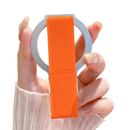 Leather Wristband Strong Magnetic Phone Holder(Orange+Silver) - Ring Holder by buy2fix | Online Shopping UK | buy2fix
