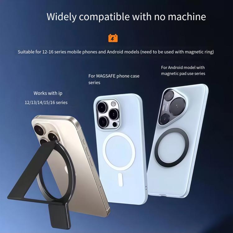 Leather Wristband Strong Magnetic Phone Holder(Silver) - Ring Holder by buy2fix | Online Shopping UK | buy2fix