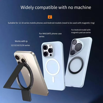 Leather Wristband Strong Magnetic Phone Holder(Silver) - Ring Holder by buy2fix | Online Shopping UK | buy2fix