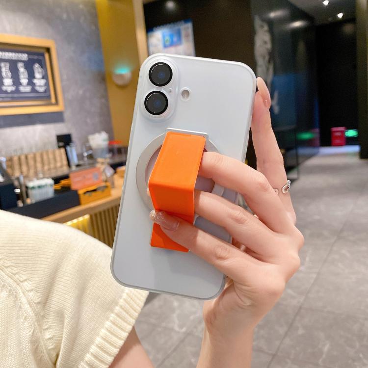 Leather Wristband Strong Magnetic Phone Holder(Orange+Silver) - Ring Holder by buy2fix | Online Shopping UK | buy2fix