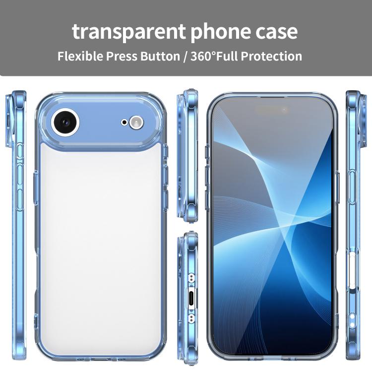For iPhone Air PC Hybrid TPU Airbag Shockproof Phone Case(Transparent Blue) - iPhone Air Cases by buy2fix | Online Shopping UK | buy2fix