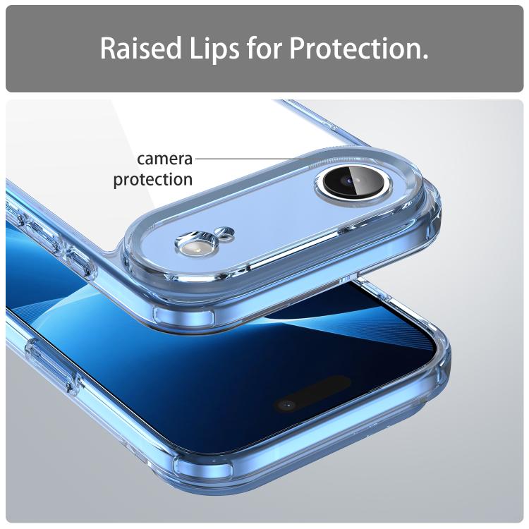 For iPhone Air PC Hybrid TPU Airbag Shockproof Phone Case(Transparent Blue) - iPhone Air Cases by buy2fix | Online Shopping UK | buy2fix