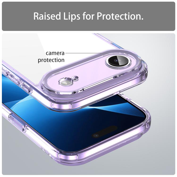 For iPhone Air PC Hybrid TPU Airbag Shockproof Phone Case(Transparent Purple) - iPhone Air Cases by buy2fix | Online Shopping UK | buy2fix