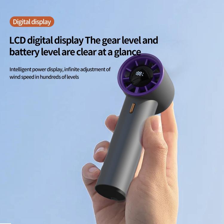 HX-F368 Smart Digital Display High Speed Handheld Fan(White) - Electric Fans by buy2fix | Online Shopping UK | buy2fix