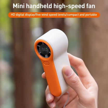 H02 HD Digital Display High Speed Mini Handheld Fan(Orange) - Electric Fans by buy2fix | Online Shopping UK | buy2fix