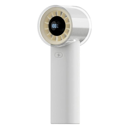 HX-F369 LED Digital Display High Speed Handheld Fan(White)