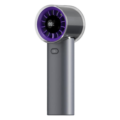 HX-F369 LED Digital Display High Speed Handheld Fan(Dark Grey) - Electric Fans by buy2fix | Online Shopping UK | buy2fix