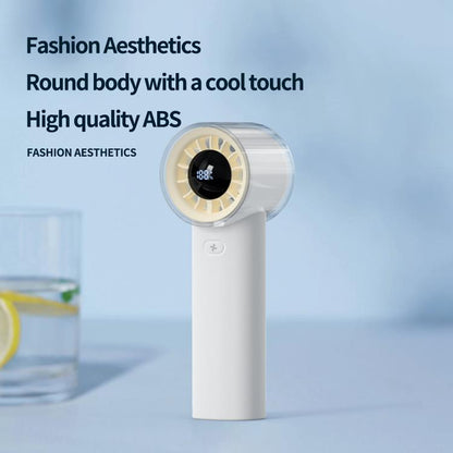 HX-F369 LED Digital Display High Speed Handheld Fan(White) - Electric Fans by buy2fix | Online Shopping UK | buy2fix
