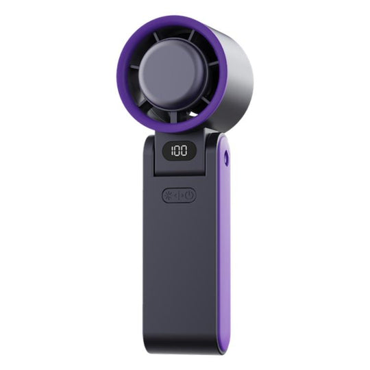 Y19 Smart Ice Compress Folding Handheld Fan(Dark Grey Purple)