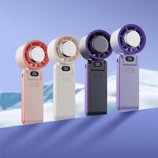 Y19 Smart Ice Compress Folding Handheld Fan(Ice Blue Purple) - Electric Fans by buy2fix | Online Shopping UK | buy2fix