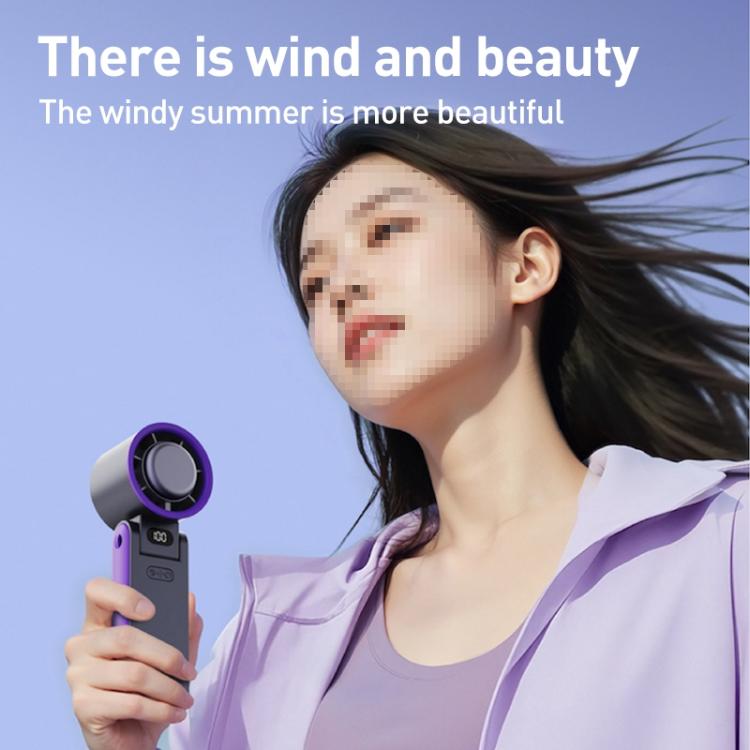 Y19 Smart Ice Compress Folding Handheld Fan(Ice Blue Purple) - Electric Fans by buy2fix | Online Shopping UK | buy2fix