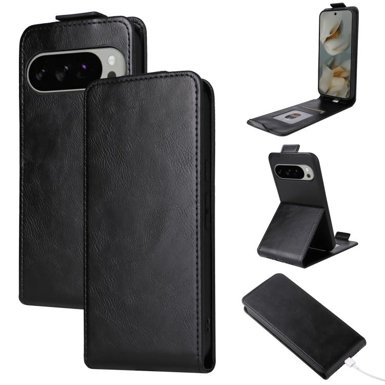 For Google Pixel 10 Pro XL 5G Magnetic Vertical Flip Leather Phone Case with Buckle(Black) - Google Cases by buy2fix | Online Shopping UK | buy2fix