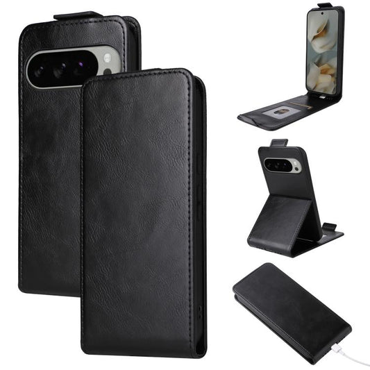 For Google Pixel 10 Pro XL 5G Magnetic Vertical Flip Leather Phone Case with Buckle(Black) - Google Cases by buy2fix | Online Shopping UK | buy2fix