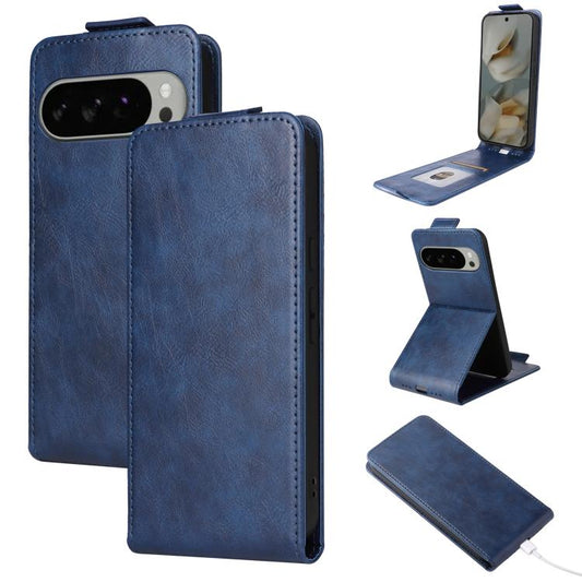 For Google Pixel 10 Pro XL 5G Magnetic Vertical Flip Leather Phone Case with Buckle(Blue) - Google Cases by buy2fix | Online Shopping UK | buy2fix