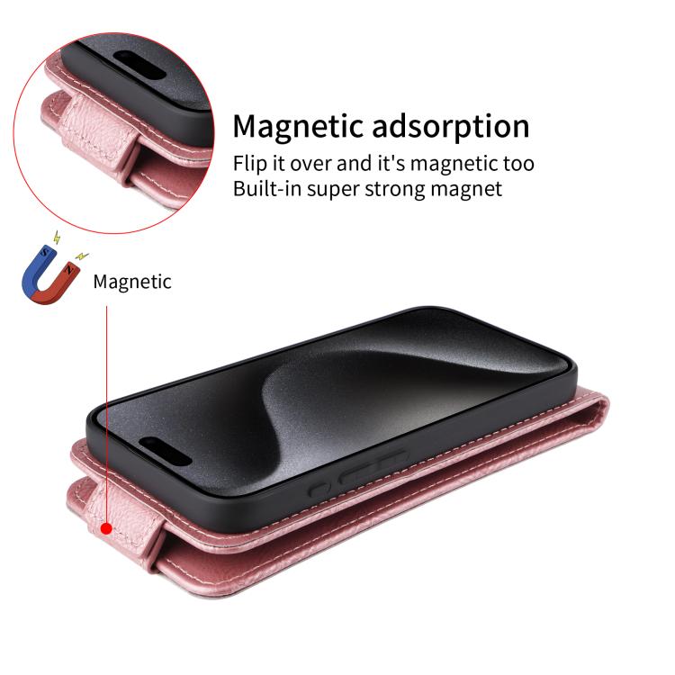 For Google Pixel 10 Pro XL 5G Magnetic Vertical Flip Leather Phone Case with Buckle(Rose Gold) - Google Cases by buy2fix | Online Shopping UK | buy2fix