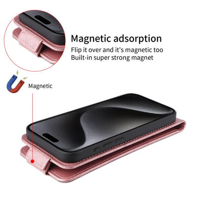 For Google Pixel 10 Pro XL 5G Magnetic Vertical Flip Leather Phone Case with Buckle(Rose Gold) - Google Cases by buy2fix | Online Shopping UK | buy2fix
