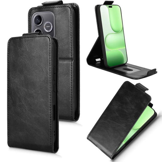 For Honor 600 Lite Global Magnetic Vertical Flip Leather Phone Case with Buckle(Black)
