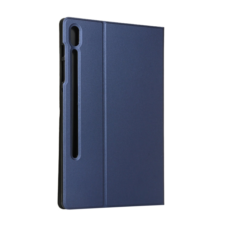 For Samsung Galaxy Tab S8+ / Tab S8 Plus /  Tab S7 FE / Tab S7+ / T970 Horizontal Flip Elasticity PU + TPU Leather Case with Holder(Dark Blue) - Galaxy Tab S8+ Cases by buy2fix | Online Shopping UK | buy2fix