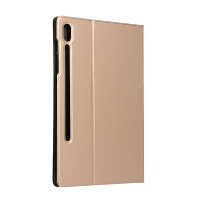 For Samsung Galaxy Tab S8+ / Tab S8 Plus / Tab S7 FE / Tab S7+ / T970 Horizontal Flip Elasticity PU + TPU Leather Case with Holder(Gold) by buy2fix