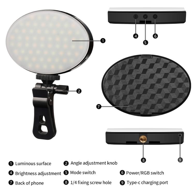 GZ-668 Full Color Portable Pocket Fill Light(Cold/Warm/White Light) - Selfie Light by buy2fix | Online Shopping UK | buy2fix