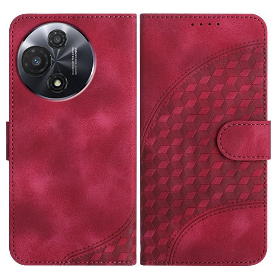 For TCL 60R 5G Elephant Head Embossed Phone Leather Case with Lanyard(Rose Red)
