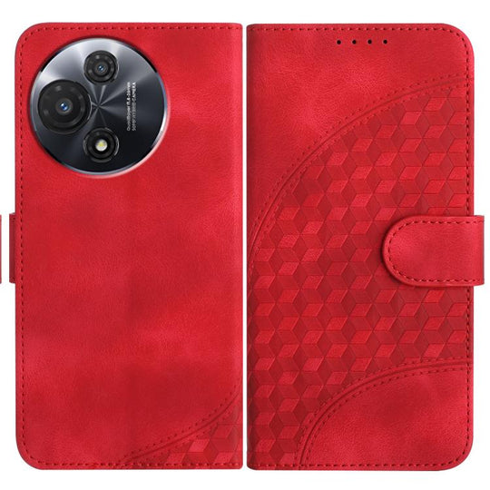For TCL 60R 5G Elephant Head Embossed Phone Leather Case with Lanyard(Red)