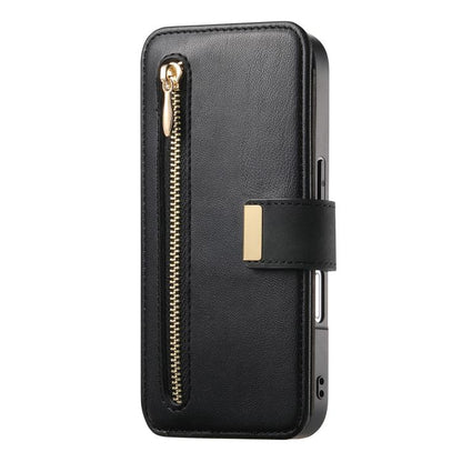 For iPhone 16 Pro Ring Zipper Wallet RFID Blocking MagSafe Leather Phone Case(Black) - iPhone 16 Pro Cases by buy2fix | Online Shopping UK | buy2fix