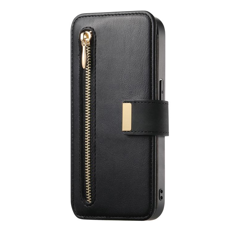 For iPhone 15 Pro Max Ring Zipper Wallet RFID Blocking MagSafe Leather Phone Case(Black) - iPhone 15 Pro Max Cases by buy2fix | Online Shopping UK | buy2fix
