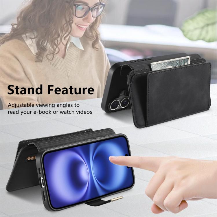 For iPhone 15 Pro Ring Zipper Wallet RFID Blocking MagSafe Leather Phone Case(Black) - iPhone 15 Pro Cases by buy2fix | Online Shopping UK | buy2fix