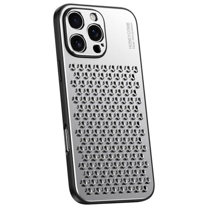 For iPhone 16 Pro Max Honeycomb Radiating Alloy Phone Case(Space Silver) - iPhone 16 Pro Max Cases by buy2fix | Online Shopping UK | buy2fix