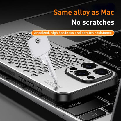 For iPhone 16 Pro Max Honeycomb Radiating Alloy Phone Case(Space Silver) - iPhone 16 Pro Max Cases by buy2fix | Online Shopping UK | buy2fix