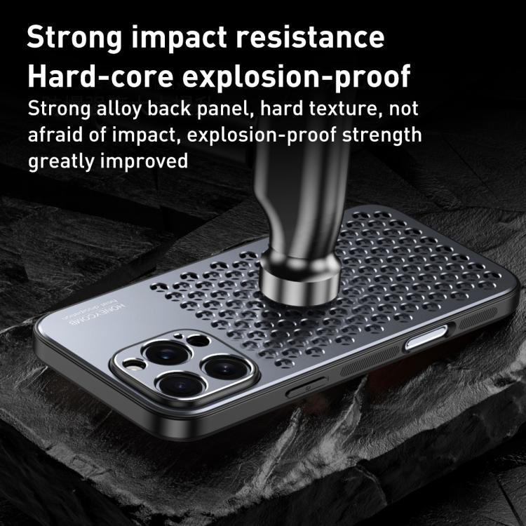 For iPhone 16 Pro Max Honeycomb Radiating Alloy Phone Case(Space Silver) - iPhone 16 Pro Max Cases by buy2fix | Online Shopping UK | buy2fix