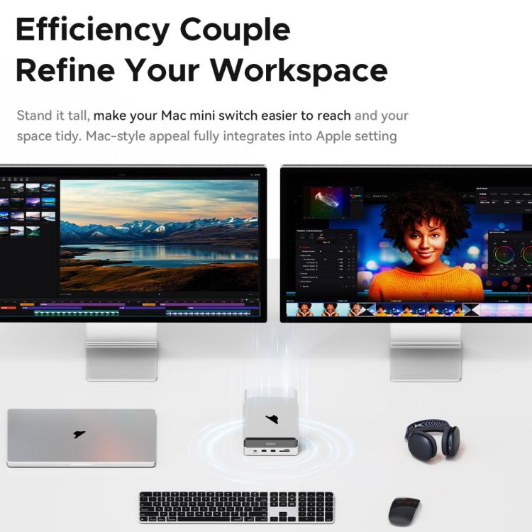 ORICO VSP10 Mini Dock Desktop Storage Expansion Multi-function Holder for Mac Mini 2024, Memory Capacity:1TB(Silver) - MINI PC Accessories & Gadgets by ORICO | Online Shopping UK | buy2fix