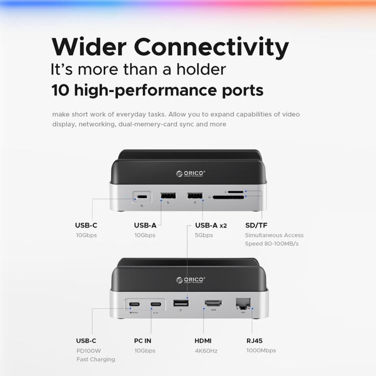 ORICO VSP10 Mini Dock Desktop Storage Expansion Multi-function Holder for Mac Mini 2024, Memory Capacity:1TB(Silver) - MINI PC Accessories & Gadgets by ORICO | Online Shopping UK | buy2fix