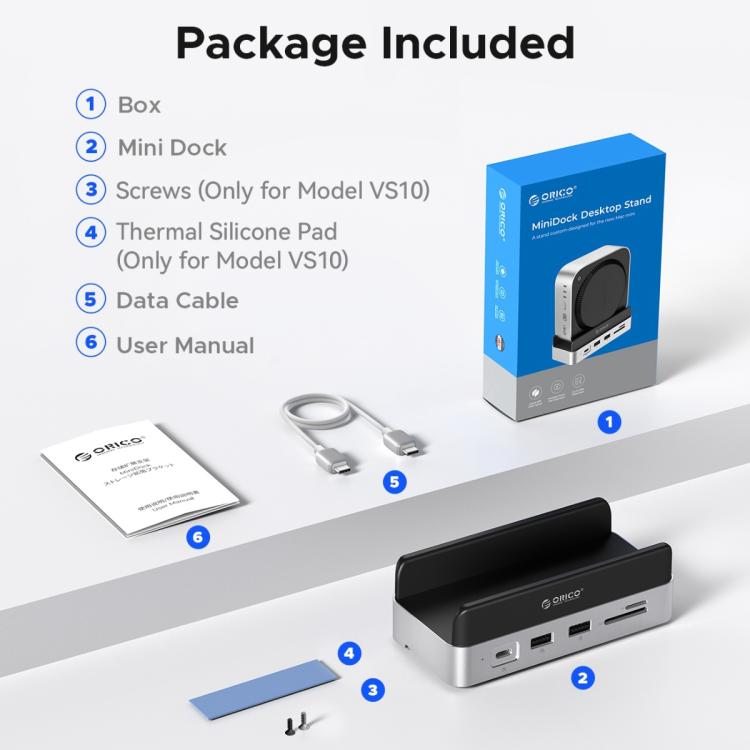 ORICO VSP10 Mini Dock Desktop Storage Expansion Multi-function Holder for Mac Mini 2024, Memory Capacity:1TB(Silver) - MINI PC Accessories & Gadgets by ORICO | Online Shopping UK | buy2fix
