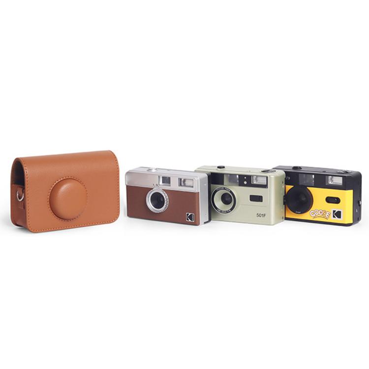 For Kodak EKTAR H35 / F501 / F9 Full Body Leather Camera Case Bag with Strap(Pink) - Leather Bag by buy2fix | Online Shopping UK | buy2fix