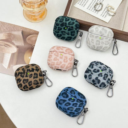For AirPods Pro 2 Leopard Texture Wireless Earphone PC Case(White) - For AirPods Pro 2 by buy2fix | Online Shopping UK | buy2fix