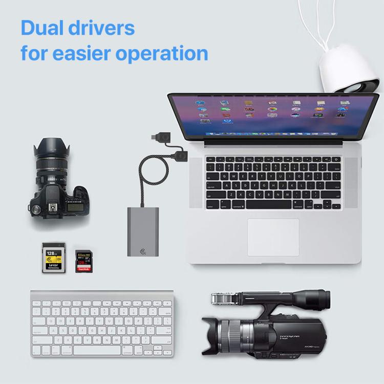 Type-C / USB to CFexpress Type-B Card Reader(Grey) -  by buy2fix | Online Shopping UK | buy2fix