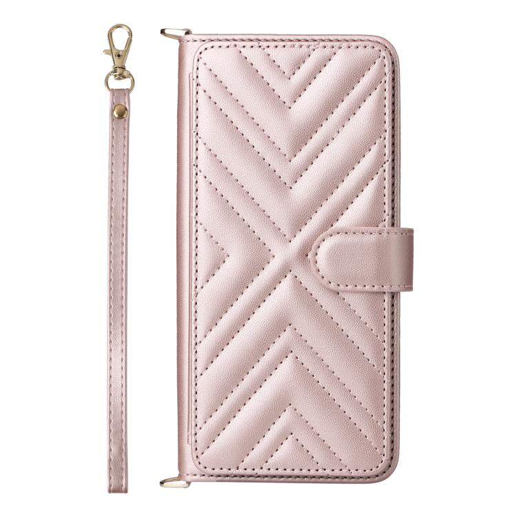 For iPhone Air Multifunctional 6-Card Slots Leather Phone Case with Wrist Strap(Pink) - iPhone Air Cases by buy2fix | Online Shopping UK | buy2fix
