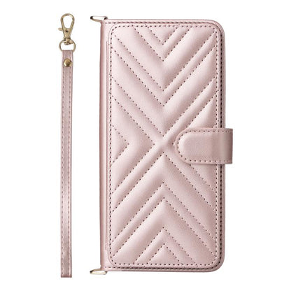 For iPhone Air Multifunctional 6-Card Slots Leather Phone Case with Wrist Strap(Pink) - iPhone Air Cases by buy2fix | Online Shopping UK | buy2fix