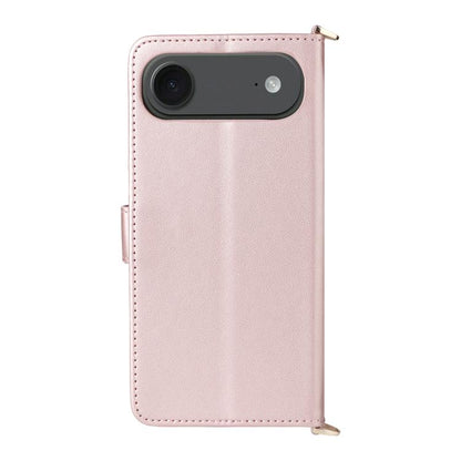 For iPhone Air Multifunctional 6-Card Slots Leather Phone Case with Wrist Strap(Pink) - iPhone Air Cases by buy2fix | Online Shopping UK | buy2fix
