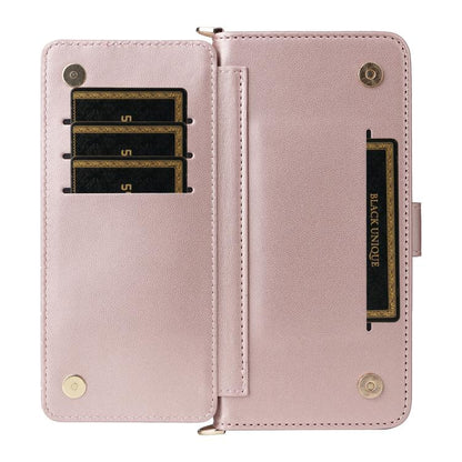 For iPhone Air Multifunctional 6-Card Slots Leather Phone Case with Wrist Strap(Pink) - iPhone Air Cases by buy2fix | Online Shopping UK | buy2fix