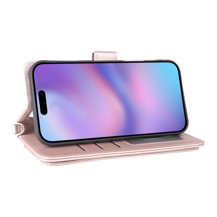 For iPhone Air Multifunctional 6-Card Slots Leather Phone Case with Wrist Strap(Pink) - iPhone Air Cases by buy2fix | Online Shopping UK | buy2fix
