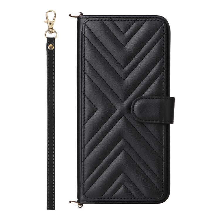 For iPhone Air Multifunctional 6-Card Slots Leather Phone Case with Wrist Strap(Black) - iPhone Air Cases by buy2fix | Online Shopping UK | buy2fix
